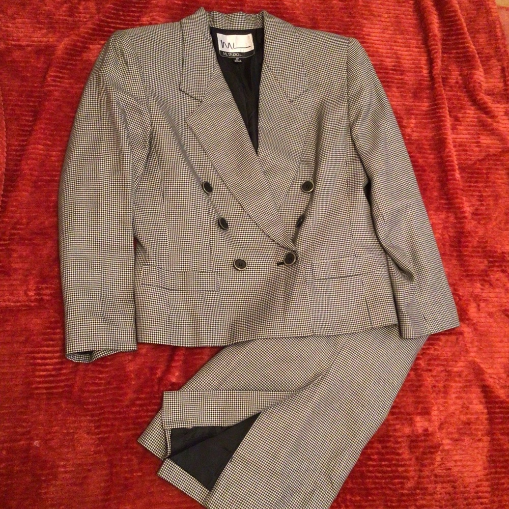 Vintage Elegant Long Skirt Suit with Multi Button detailing